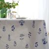 100% Cotton Embroidered Tablecloth, Floral Embroidery, Durable and Multi-Size Washable Table Cover for Party Picnic Home Decor, Wedding and Kitchen