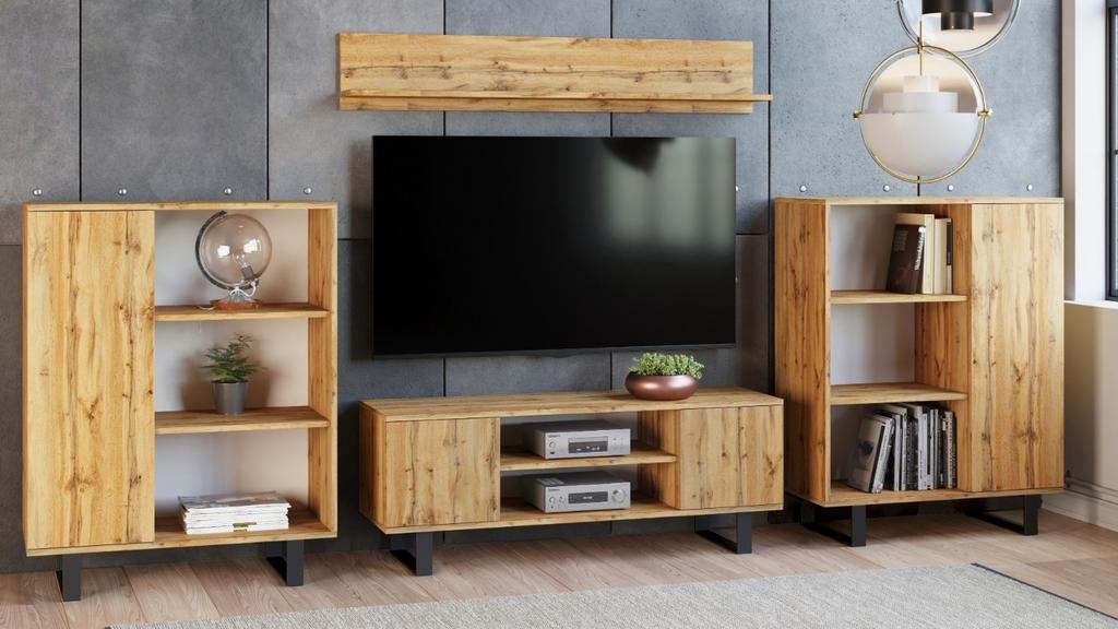 Focus RTV cabinet 135 cm - loft oak craft