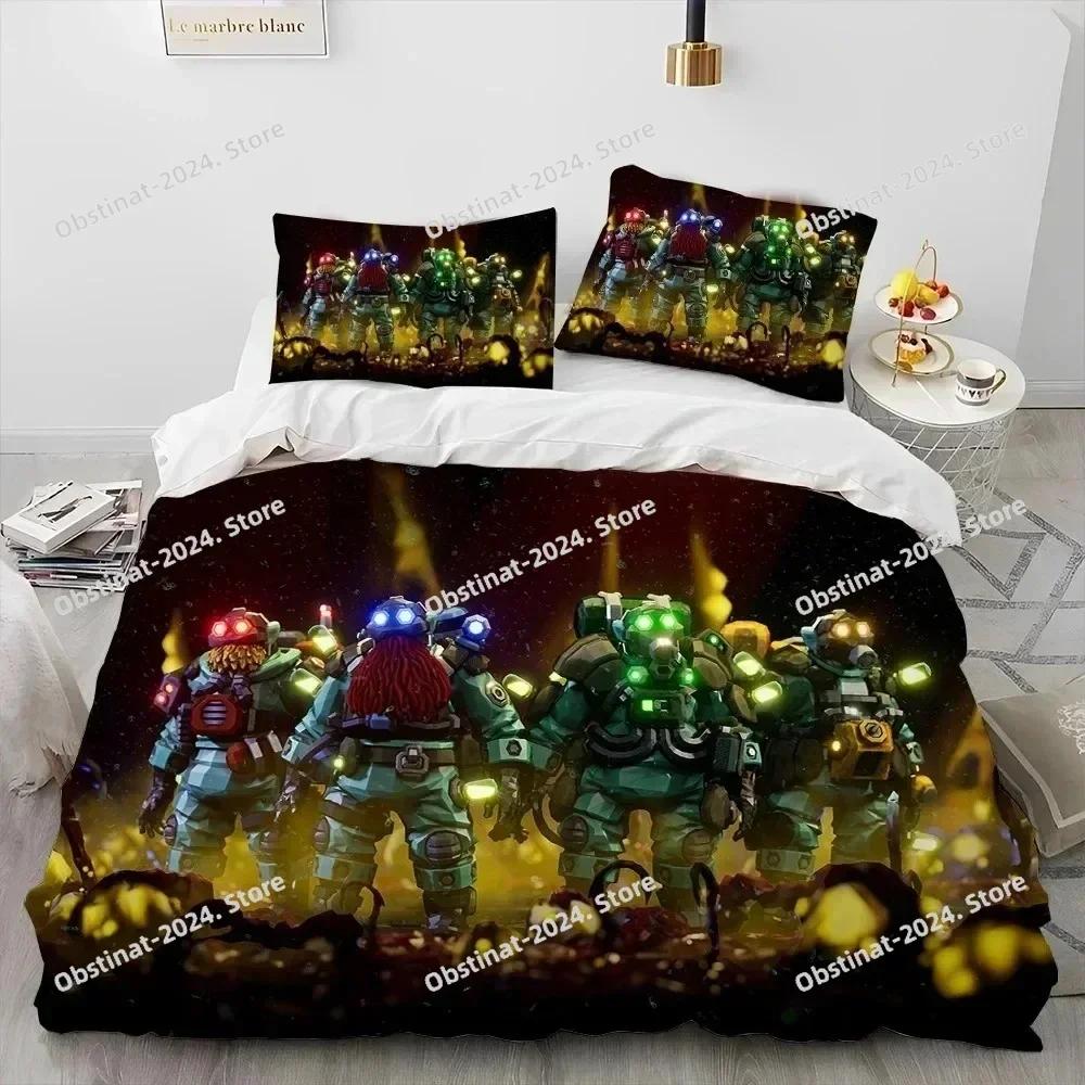 3D Deep Rock Galactic Game DRG Bedding Set Printed Single Comforter Quilt Duvet Cover Pillow Case 3 Pieces Sets Kids Adult Size