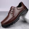 Autumn New High-quality Lace-up Casual Leather Shoes with Soft Soles Waterproof and Non-slip