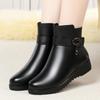 Herbst Winter Mama Warme Baumwolle Weiche Schuhe Damen Fleece Seitenreißverschluss Dicke Sohle Kurze Stiefel Freizeit Runde Spitze Ballerinas Stiefel