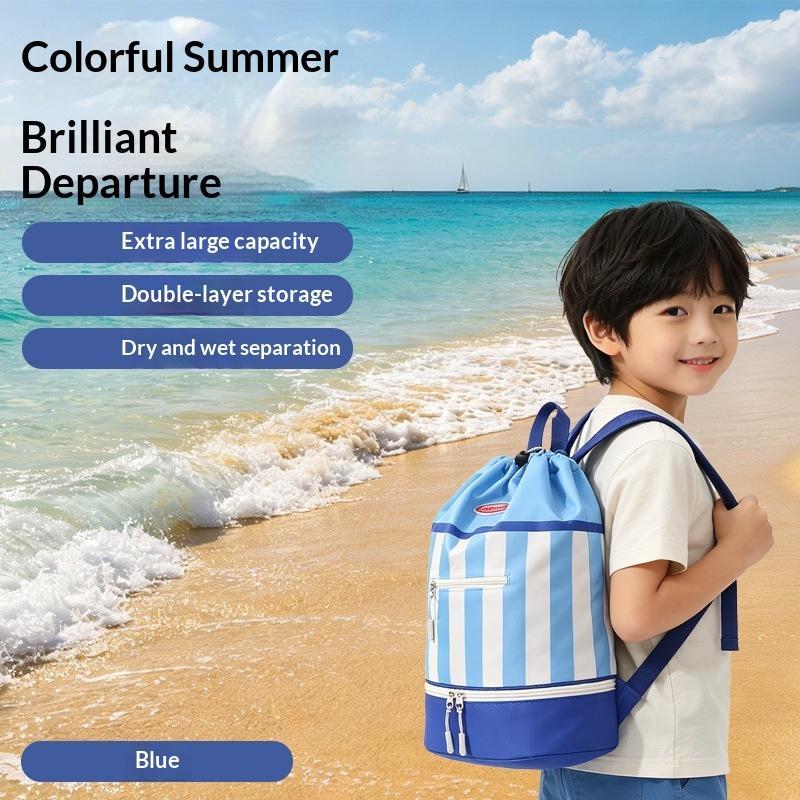 Kids Waterproof Swimming Backpack Breathable Mesh Portable Beach Storage Bag for Outdoor Travel Pool Activities