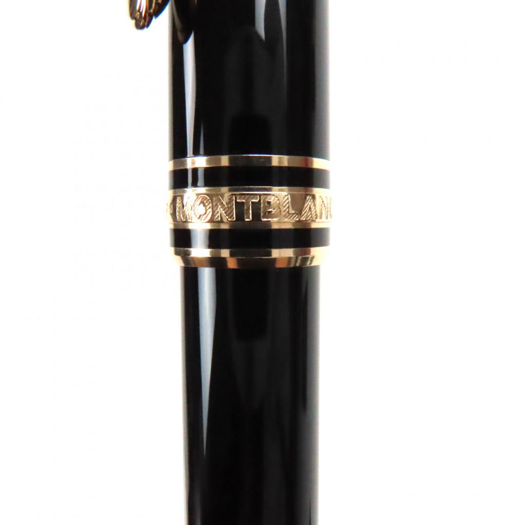Excellent MONTBLANC Fountain Pen Meisterstck Classic Rare White Star Black Gold 14K Mens Used