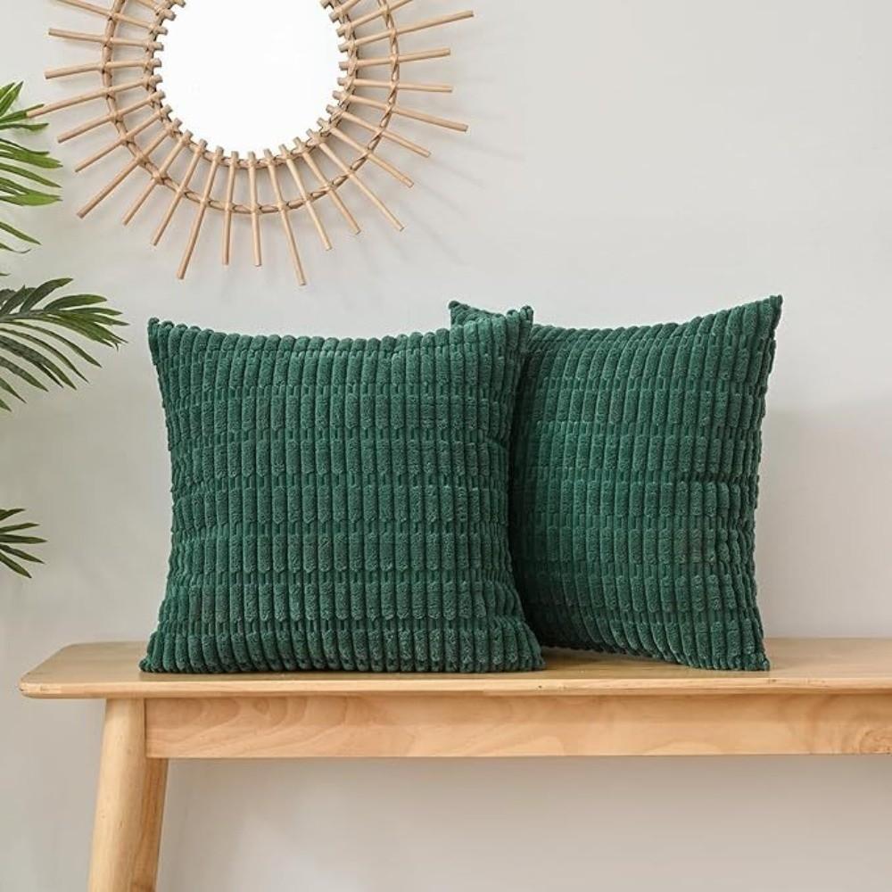 2 pieces/set Velvet Texture Corduroy Pillowcase Soft Ribbed Velvet Cover Throw Pillow Living Room
