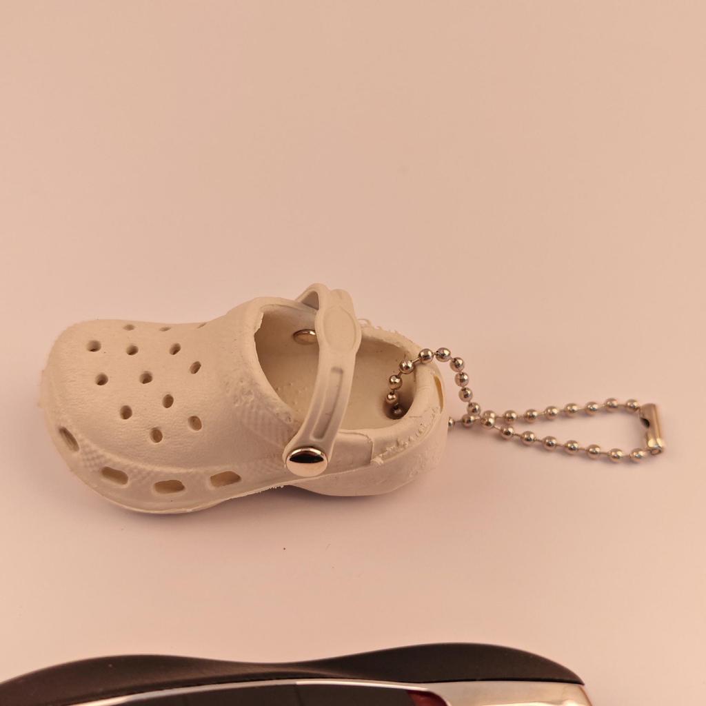 Mini Slipper Pendant: Cute Whale Hole Shoes Keychain for Couples