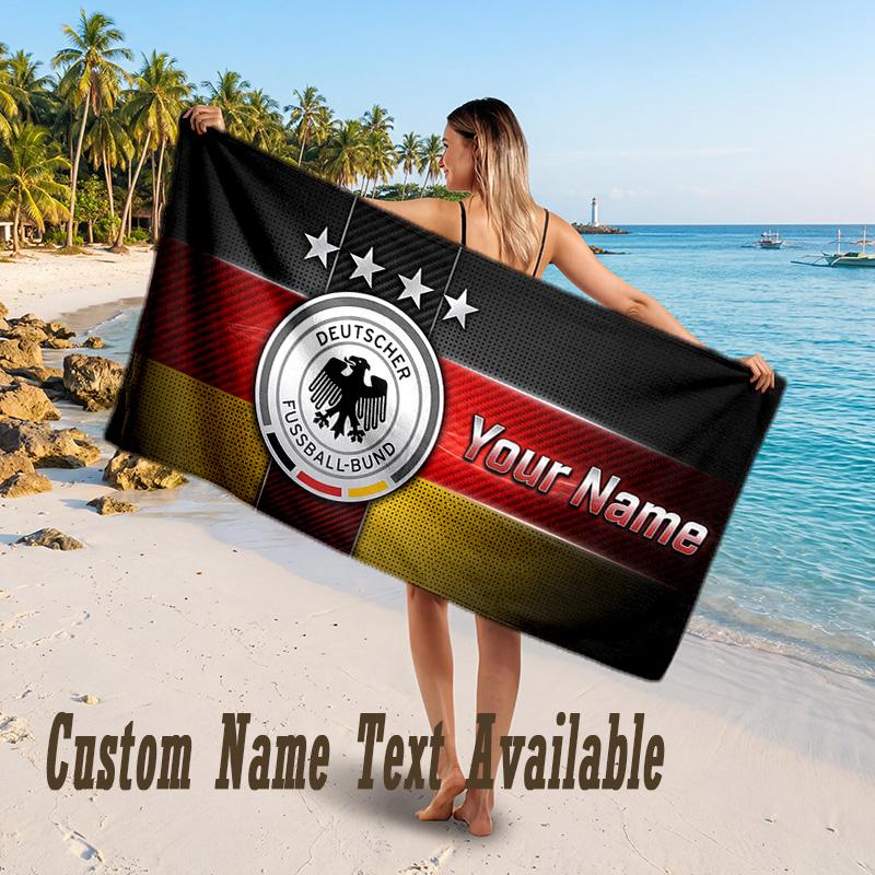 Germany national football team Design Beach Towel Custom Text Large Towel for Beach Vacation