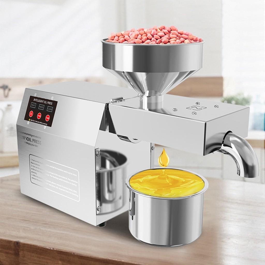 220V 600W Household Hot/Cold Oil Press Machine Automatic Oil Extractor Pressing Machine Electric Oil Press Extractor for Peanut Canola Sesame