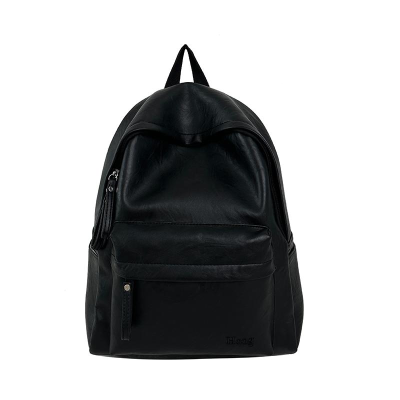 Sac à dos rétro en cuir PU Grande capacité Sac à dos décontracté pour femme avec plusieurs poches Parfait pour le travail quotidien, l'école et le shopping Sans pendentif