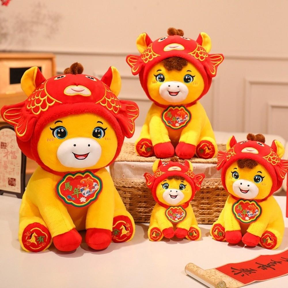 Cartoon Pony Stuffed Toys 2026 Year of Horse Horse Figuri Doll Horse Mascot  New Year Decoration