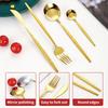 30pcs Gold hammered cutlery set, stainless steel steak cutlery, coffee spoon, teaspoon cutlery, dishwasher safe, beautiful