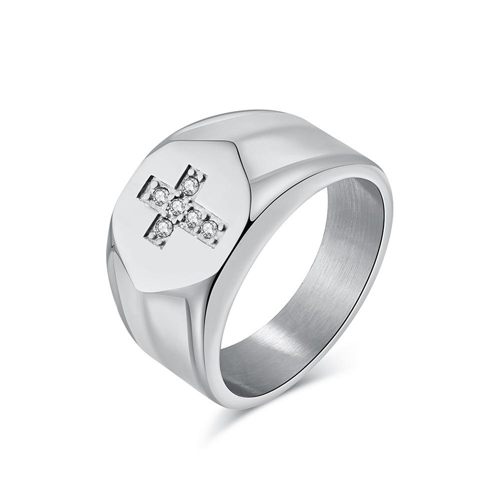 2026 Diamond Cross Ring Ring Vintage Premium Niche Fashion Wrench Jewelry 7#