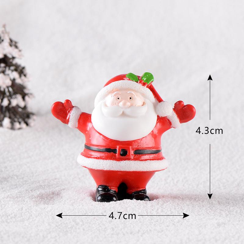 Mini Resin Christmas Decoration Santa Claus Snowman Tree Micro Landscape Model DIY Miniature Garden Figurines Home Decoration