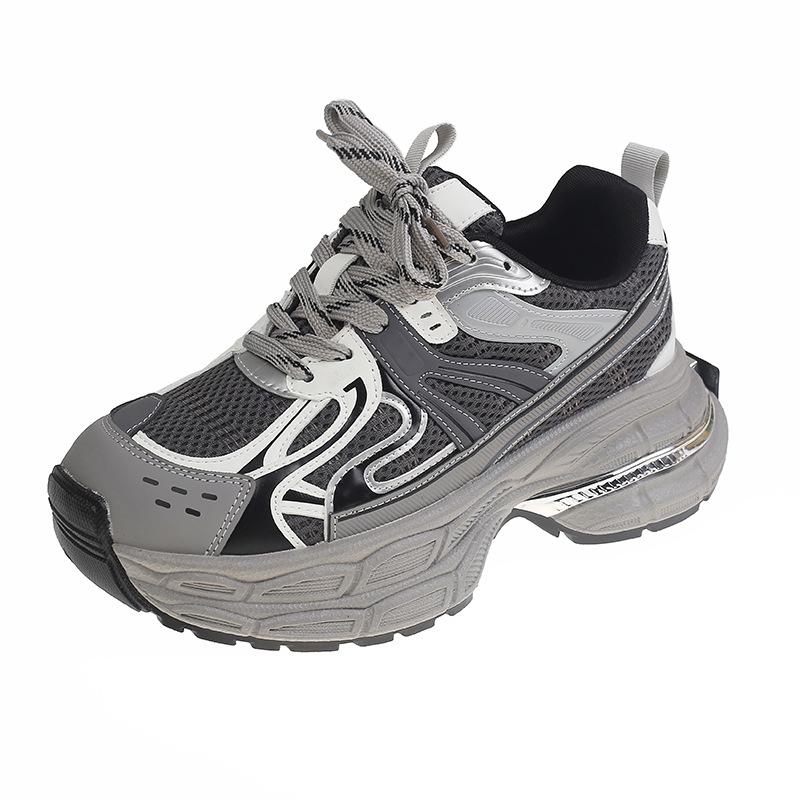 New Muffin Breathable Thick-soled Dad Shoes Women's Autumn Versatile Casual Height-increasing Design Sports Shoes