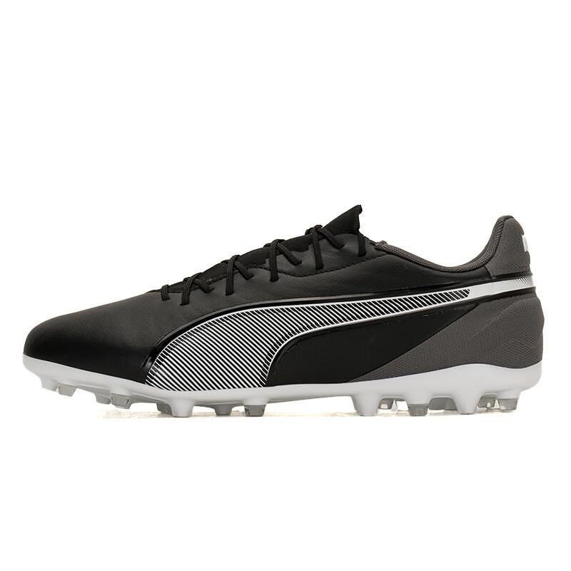 Puma King Match Comfortable Football Shoes Men Footwear Black Gray White 107878-01