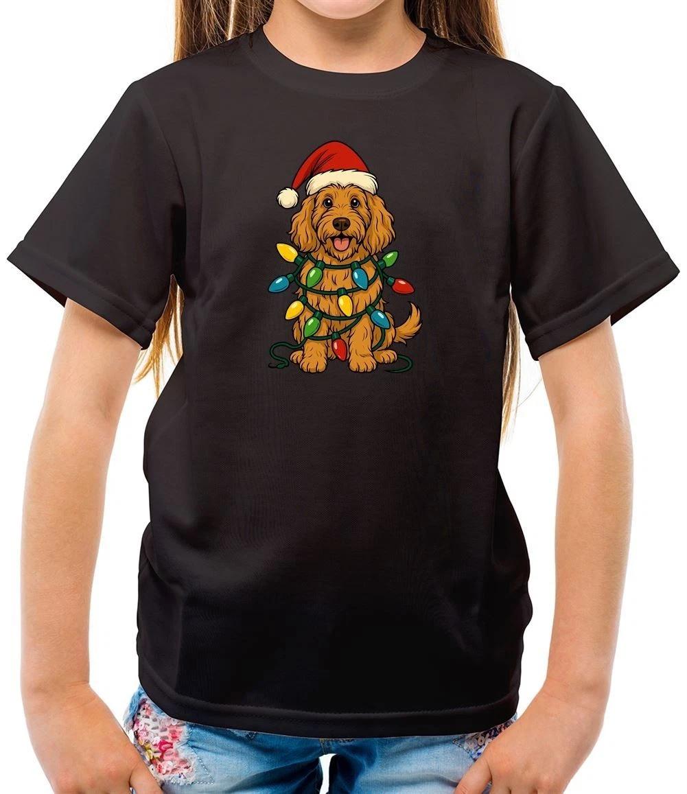 Labradoodle Christmas Lights - T-Shirt - Lab Doodel Dog Dogs Animals Love 100