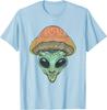 Mushroom Alien Extraterrestrial Trippy Psychedelic Graphic Tee Casual Cotton T-Shirt
