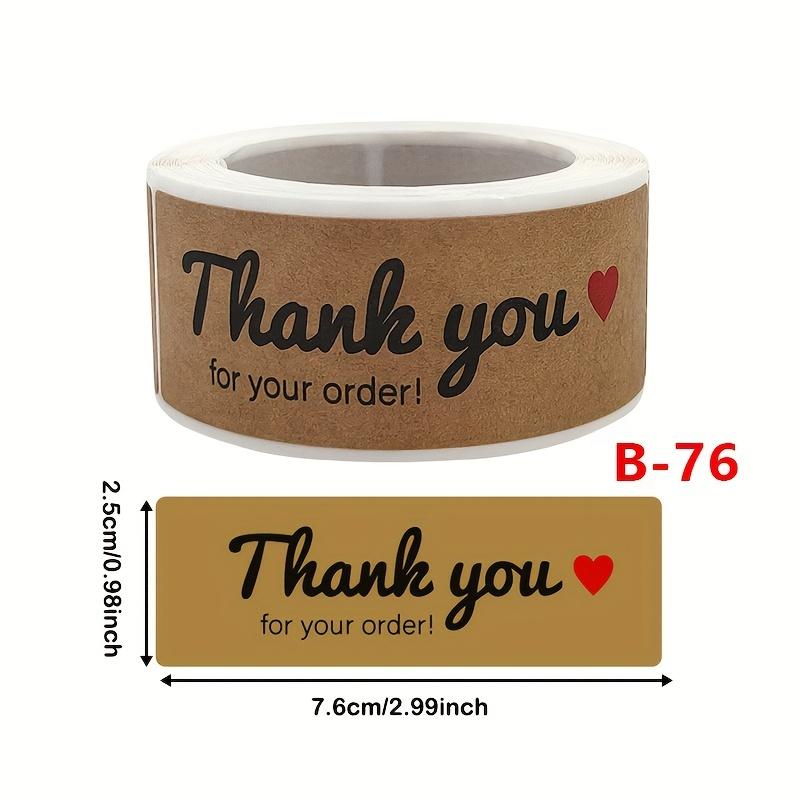 Adhesive Kraft Paper Thank You Stickers for Sealing & Baking - Cake Stickers for Order Packaging