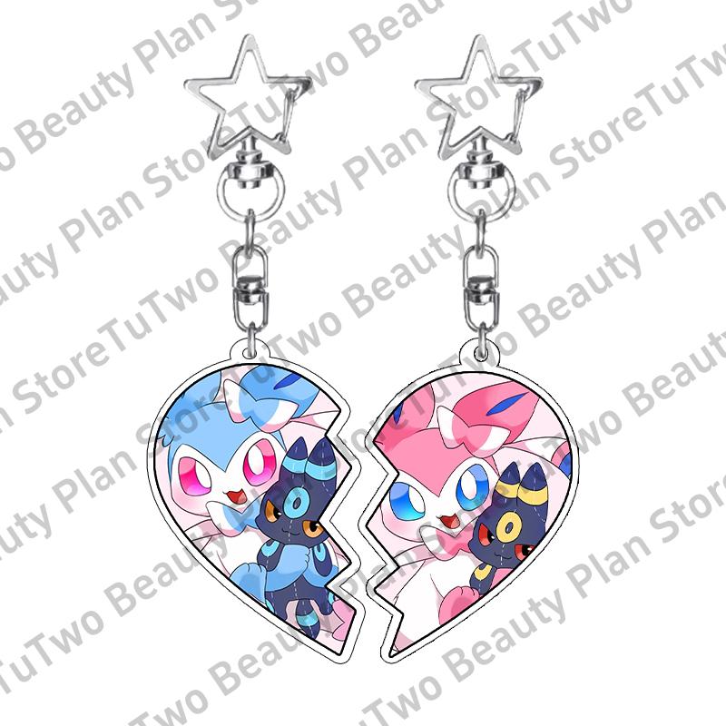 

Anime 2pcs Cartoon Eevee Leafeon Vaporeon Flareon Couple Keychain Acrylic Pendant Girl Boy Bag Key Ring Jewelry Accessories Gift about 5cm-2pcs