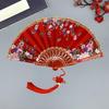 1Pc Flower Pattern Elegant & Luxurious Folding Fan Vintage Dance Fan Fashion Chinese Style Hand Held Stamping Design