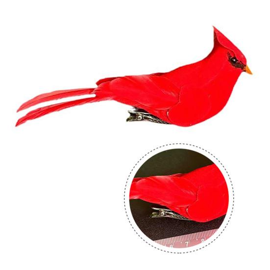 Uccello Rosso Realistico, Artigianato in Schiuma con Piume Simulate, Uccello Artificiale Realistico Decorazione per Albero di Natale, Ornamento per Casa e Giardino