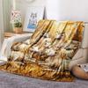 1PC Cute unicorn Print FlAannel Blanket, High quality Comfortable for All Seasons, Home Decor, Warmth and Comfort
