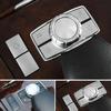 6 pegatinas para embellecedores de botones multimedia de coche compatibles con Mercedes-Benz Clase E W212 2010-2015, pegatinas decorativas para interiores