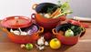 Mannen gioia Round Casserole, 20cm, Orange, Cast Aluminum, with Recipe Included, XB-0620-OR