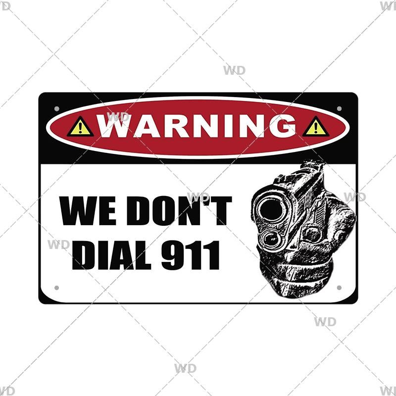 Warning Tin Sign Private Property Gun No Trespassing  Retro Vintage Plaque Danger Vedio Safety Home Door Street Bar Wall Decor