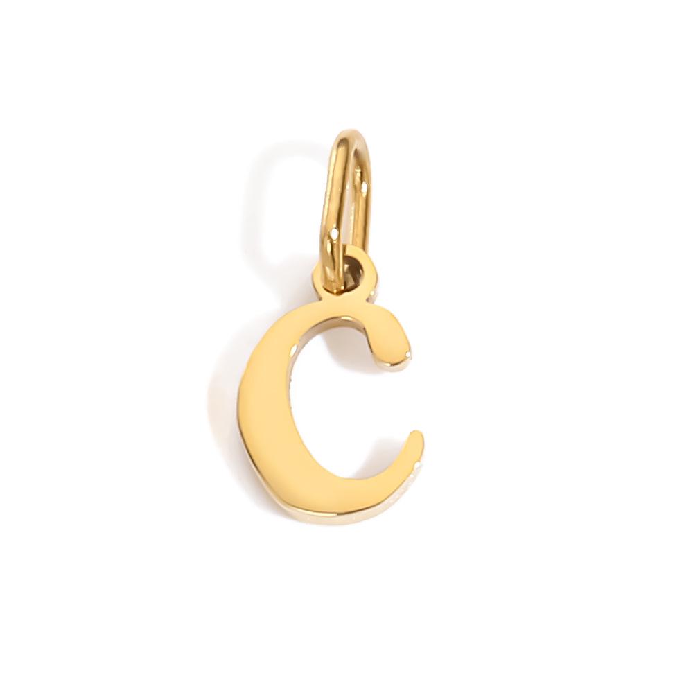 Chi Hang Jewelry Stainless Steel Lowercase Alphabet Pendant - 26 Letters