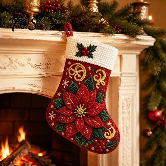 Parent Child Crafting Kits DIY Rhinestone Painting Christmas Stocking Kit, 6 Festive Patterns Crafts with Resin Handmade Gifts for Friends Drills And