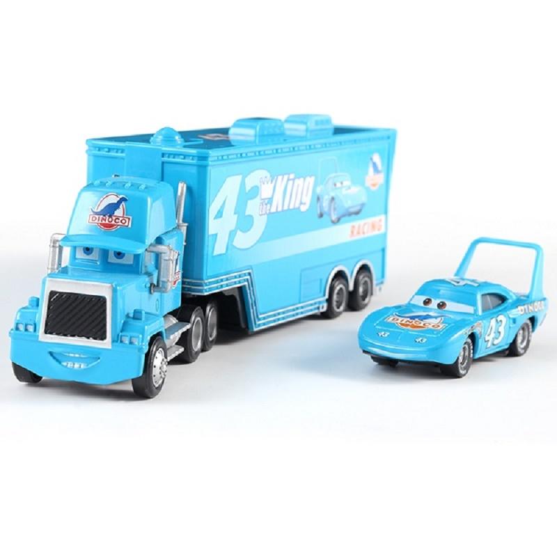 Disney Pixar Cars und Trucks Spielzeugset Der König Cruz Lightning McQueen Mike Onkel 1/43 Die-Cast Modell LKW Spielzeug Geschenk für Kinder