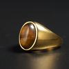 Men's Ring with Natural Tiger's Eye 316L Stainless Steel Male Female Ring