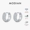 MODIAN D Color Sparkling Moissanite Ear Buckle 925 Silver Luxury Circle Hoop Earrings For Women Wedding Fine Jewelry