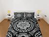Luxury Duvet Cover, Black & Silver Bedding Set, Mandala Bedroom Set, Bohemian Bedspread, Custom Size Duvet, Modern Blanket Cover