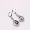 Seven-Color Rainbow Topaz Diamond Inlaid Drop Earrings for Women