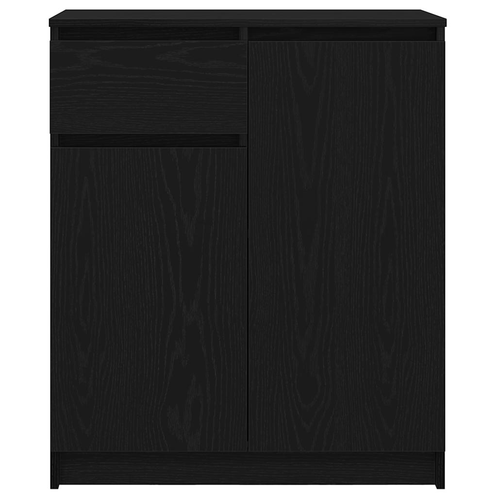 vidaXL Sideboard mit Schublade Schwarz Eichen-Optik 71x35x84 cm