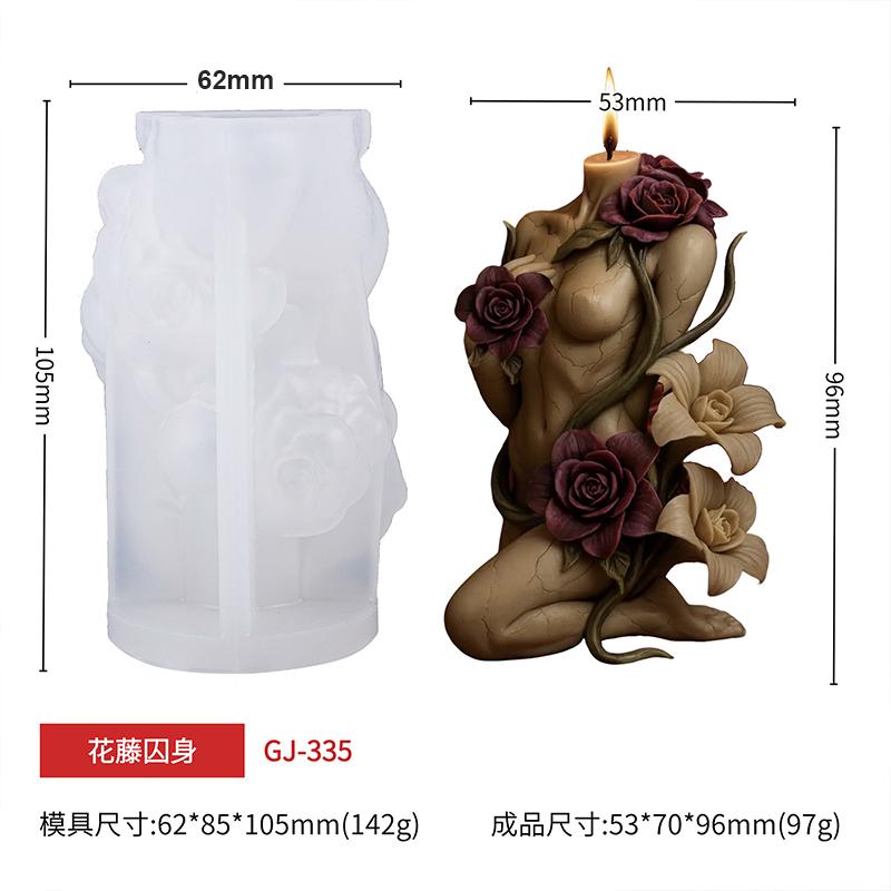 Flower Body vine Candle Silicone Mold 3D Prayer Angel Mold Plaster Crafts Resin Cement Soap Mold Christmas Gift Handmade Tools