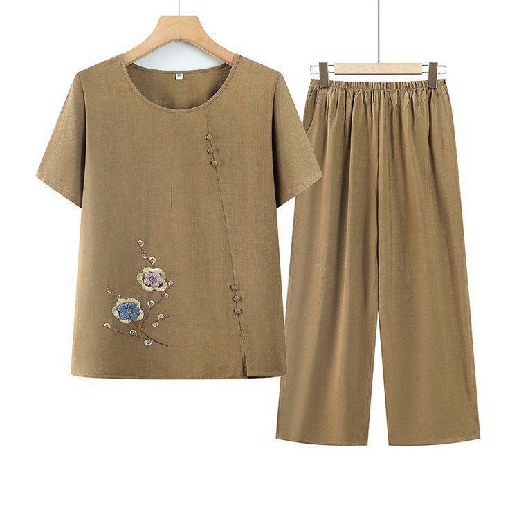 Completi estivi in stile nonna per donne di mezza età e anziane: T-shirt e Top Larghi per Donne di 80-90 Anni