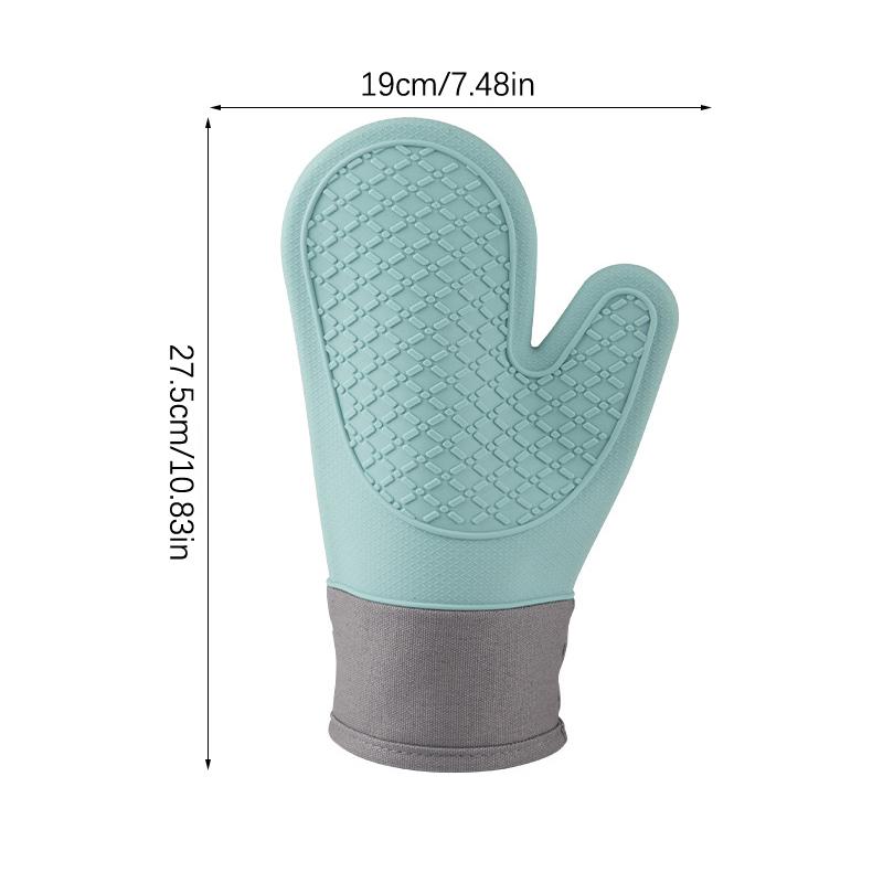 1PCS Oven Gloves Silicone Gloves High Temperature Resistant Anti-burn And Non-slip Kitchen Microwave Baking Dessert Tools