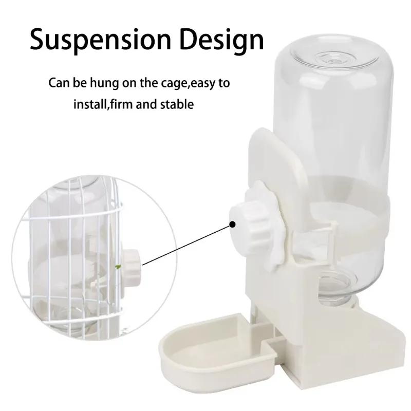 500ML Parrot Bird Water Dispenser Auto Leak Proof Cage Hanging Drinker Bowl for Rabbits Hedgehogs Dutch Piglets Small Pets Bird