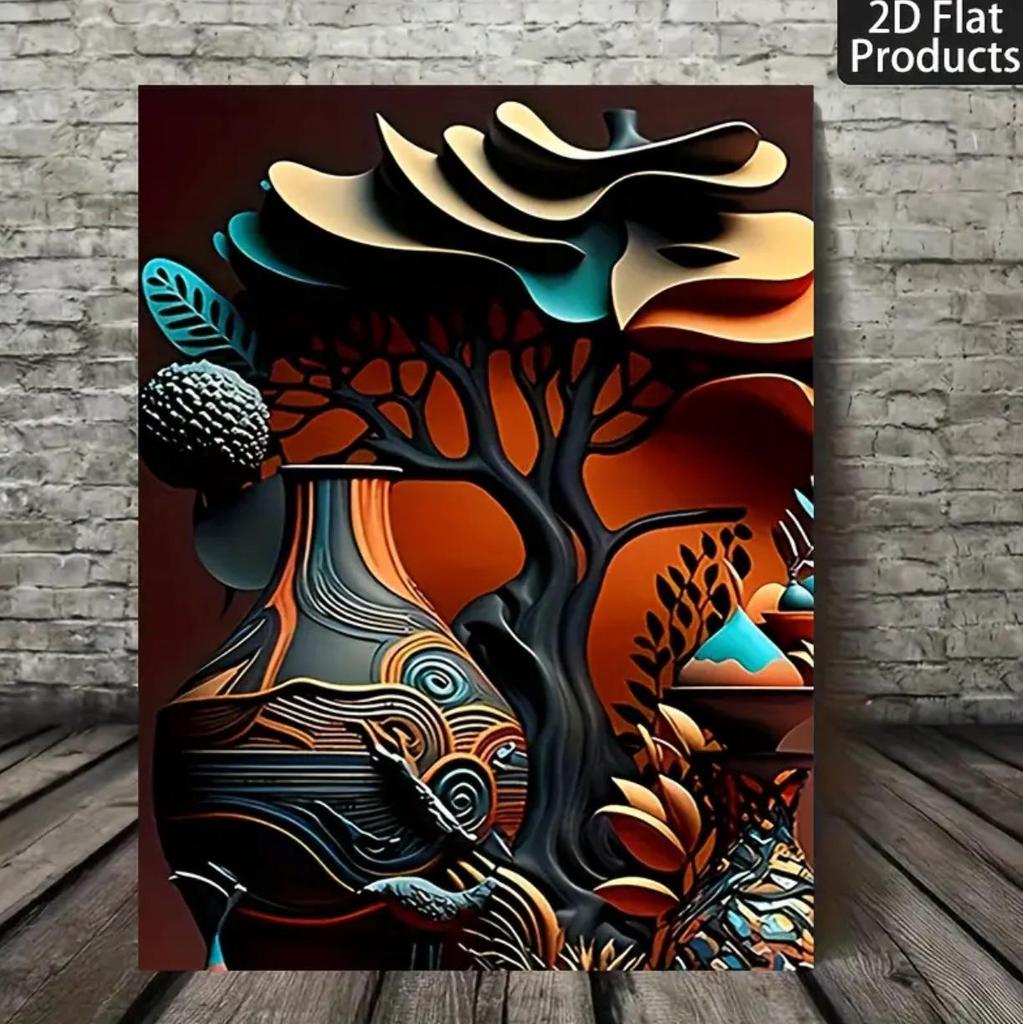 Pine Framed Canvas Oil Mural for Living Room Decor