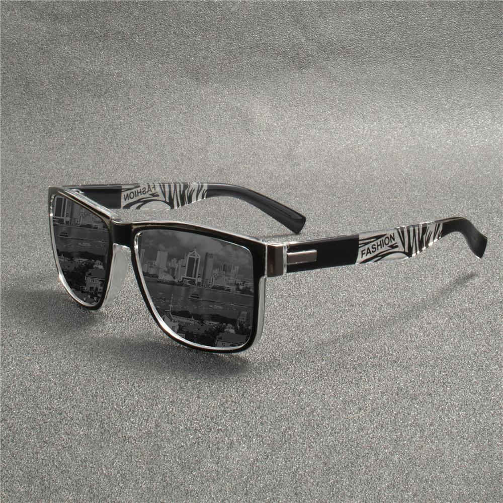 Retro Polarized Fashion Sunglasses Men Women Brand Designer Square  Frame Driving Mirror Sun Glasses