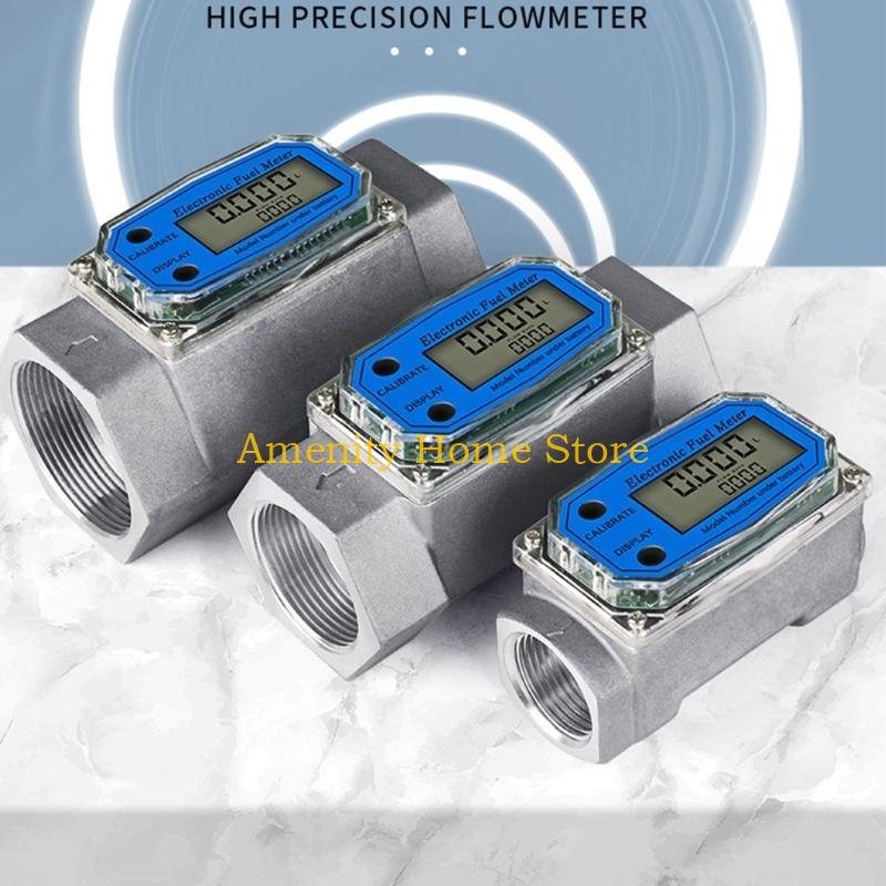 F26C Liquid Flow Sensor Meter for Fuel Water 1in/2in/2.5in/3in Electronic Turbine- Flow Meter Battery Operated(NOT Included)