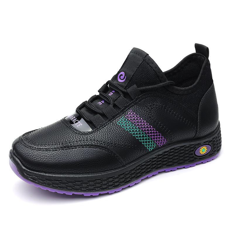 Spring 2025 new leather casual women's shoes versatile soft-soled non-slip mother shoes, long-term wear does not tire feet sports shoes