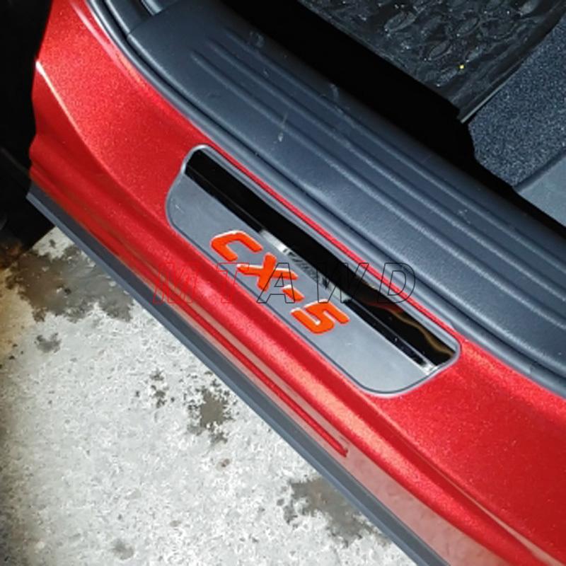 For Mazda CX-5 CX5 KE KF Accessories 2012-2024 2025 Stainless Car Door Sill Kick Scuff Plate Protectors Trim Cover Guard Styling
