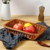Imitation Rattan Handwoven Storage Basket Eco-Friendly Material Organizer for Kitchen Fruit Snack Picnic Outdoor Use