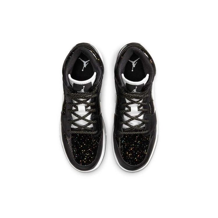 (GS) Air Jordan 1 Mid SE 'Black Glitter' Kids' AV5174-001