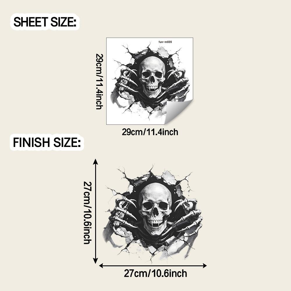 Creative Horror-themed Hole Halloween Skull Bathroom Toilet Decoration Stickers