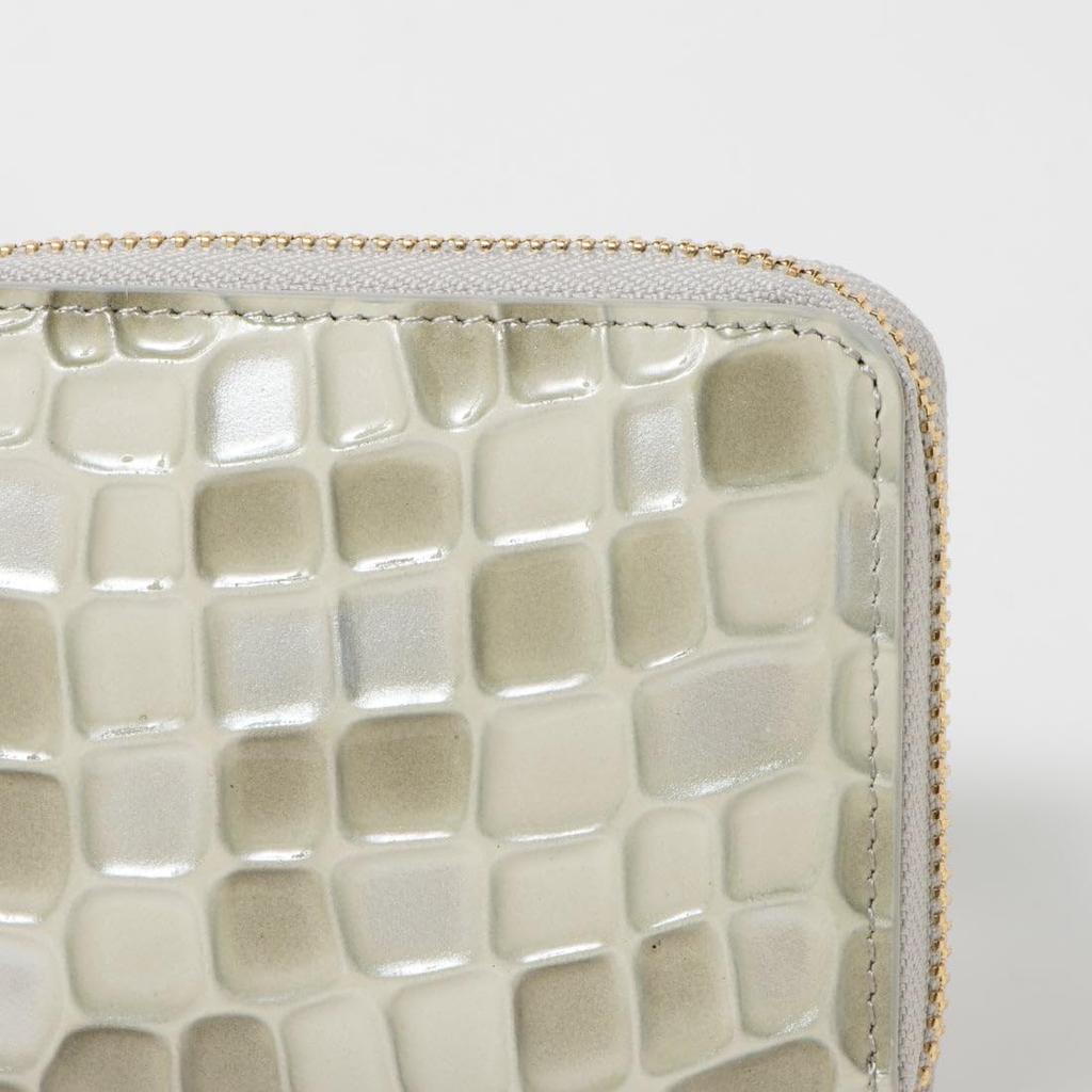 Perke Crocodile Enamel Accordion Card Wallet 08-06-04130 Women's GY