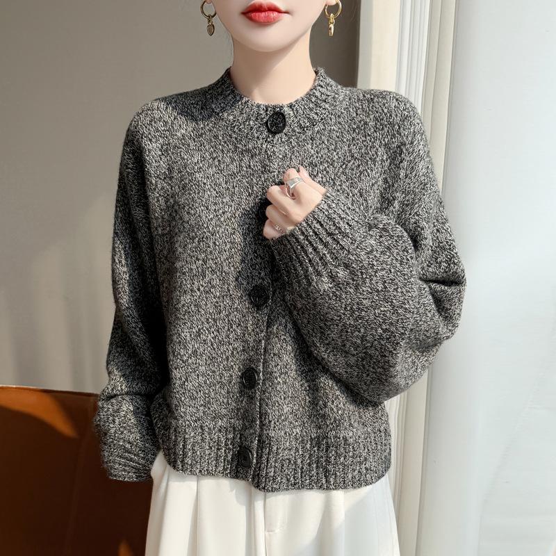 Korean Lazy Style Soft Waxy Thick Coat Wool New Knitted Wool Loose And Versatile Large Button Cardigan